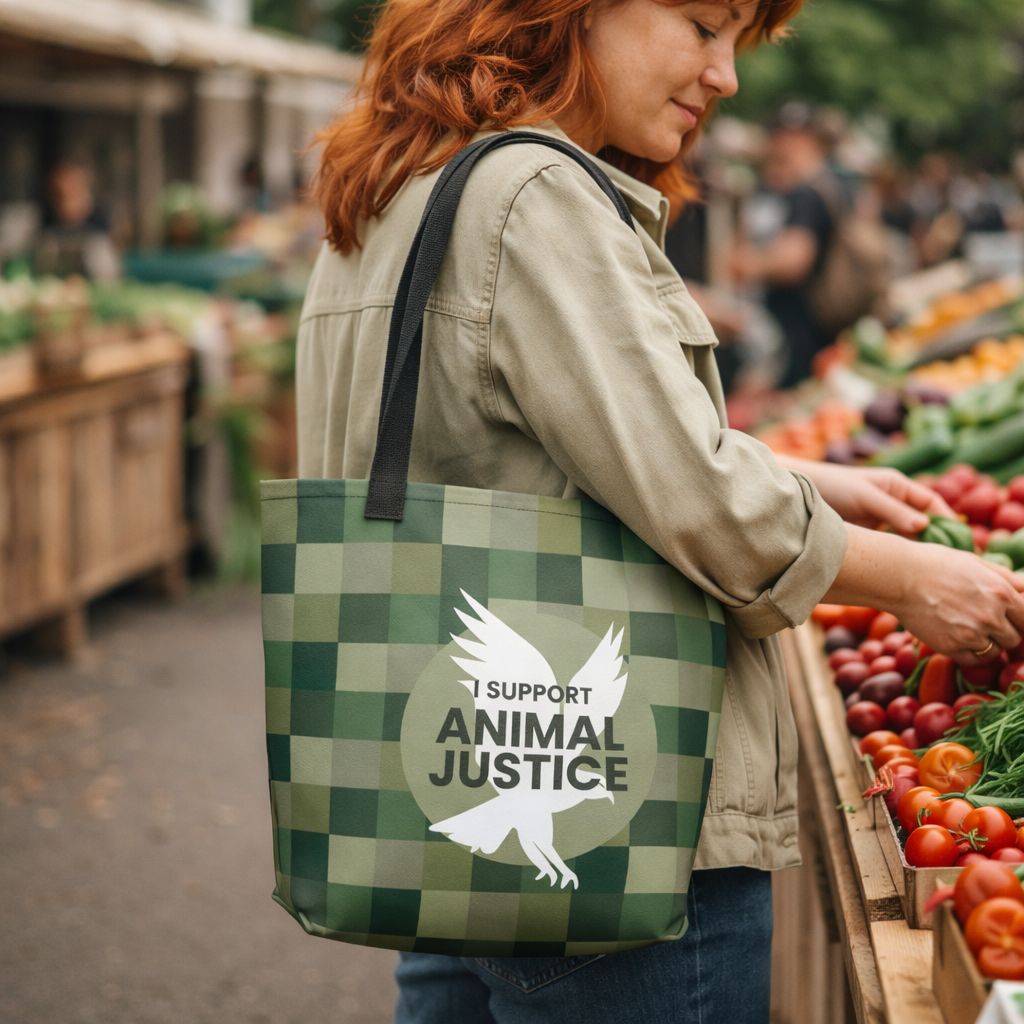 I Support Animal Justice Tote bag