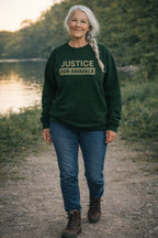 Justice For Animals - Unisex Dark Green Sweatshirt
