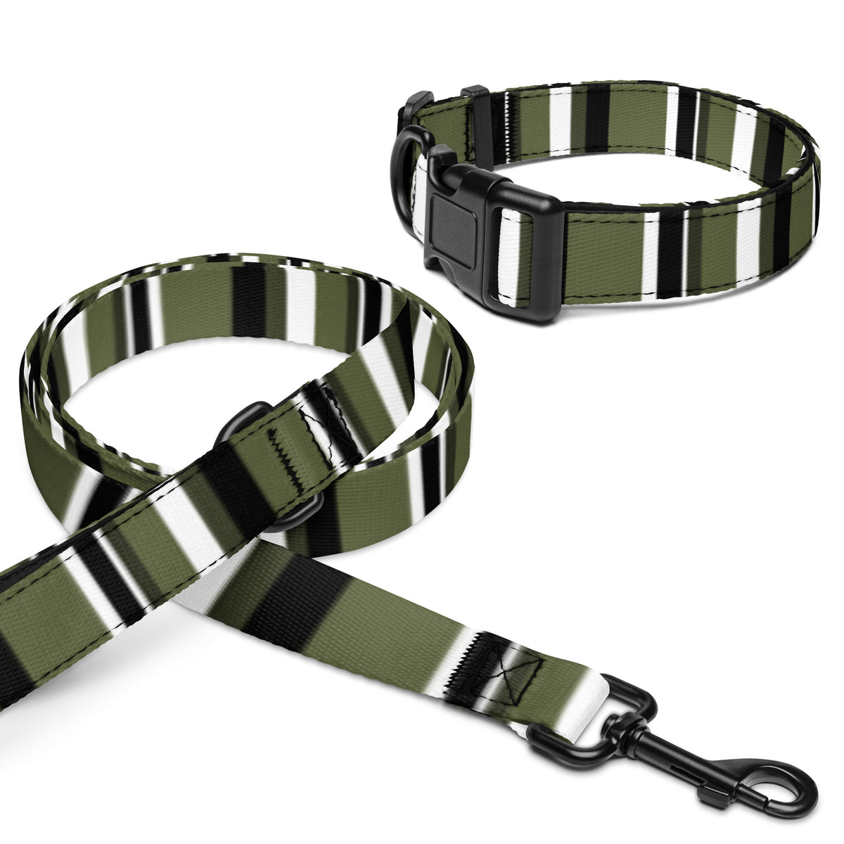 AWIP Olive Stripe Dog Collar